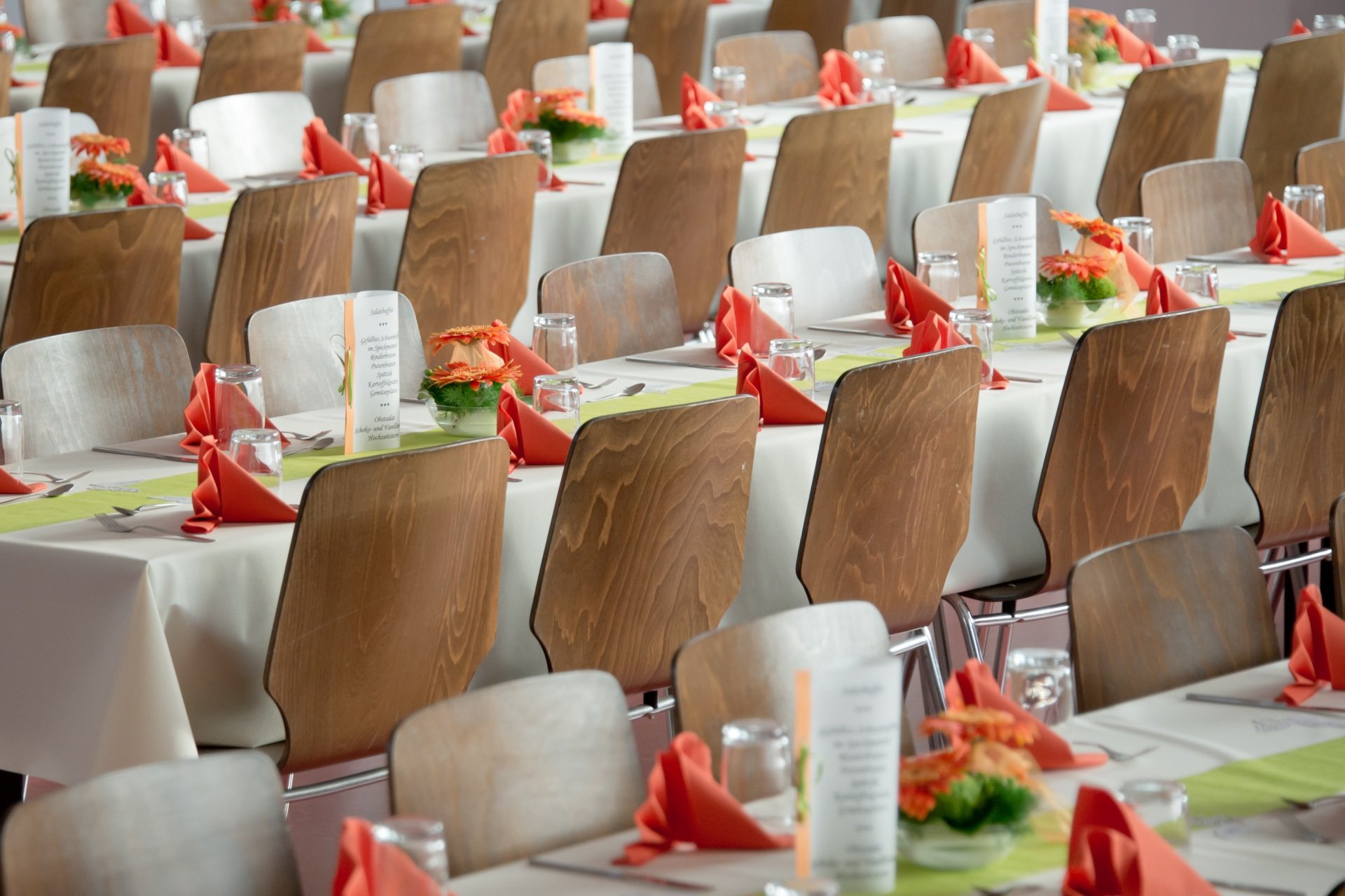 Photo of a banquet set up